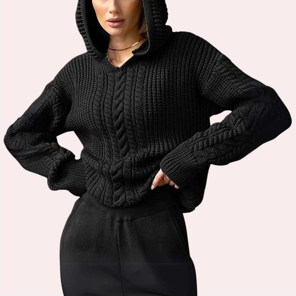 Modischer Pullover mit Kapuze für Damen