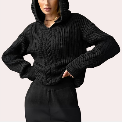 Modischer Pullover mit Kapuze für Damen