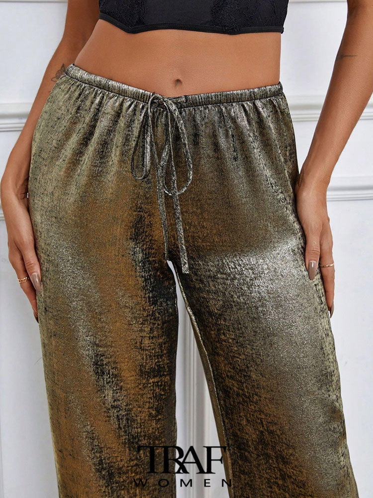 Willa | Traf-Metallic-Hosen für Frauen