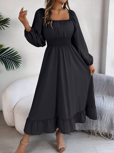 Sarah | Elegantes Hochtaillen-Brautjungfernkleid mit Rüschen