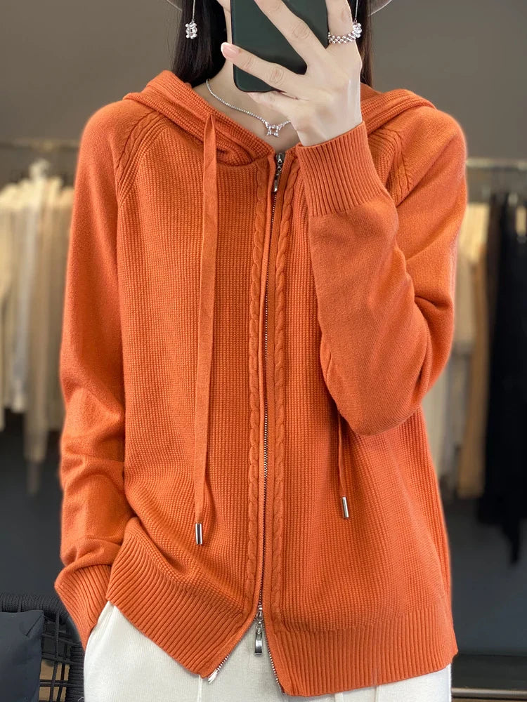Aleka | Luxuriöser Kapuzen-Cardigan